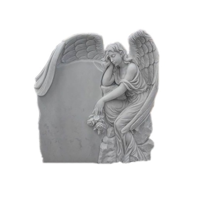 White Marble Angel Headstone