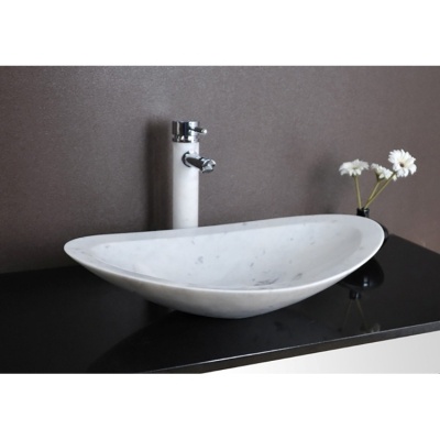 Carrara White Marble Vessel Sink