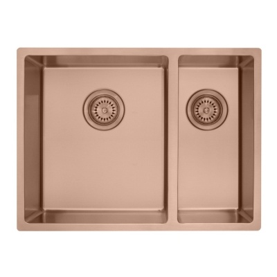 Rose gold double kitchen sink