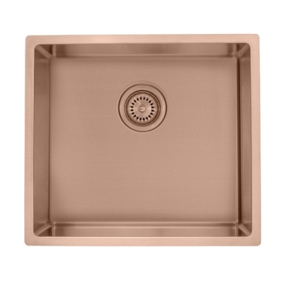 Handcrafted single bowl sink undermount rose gold